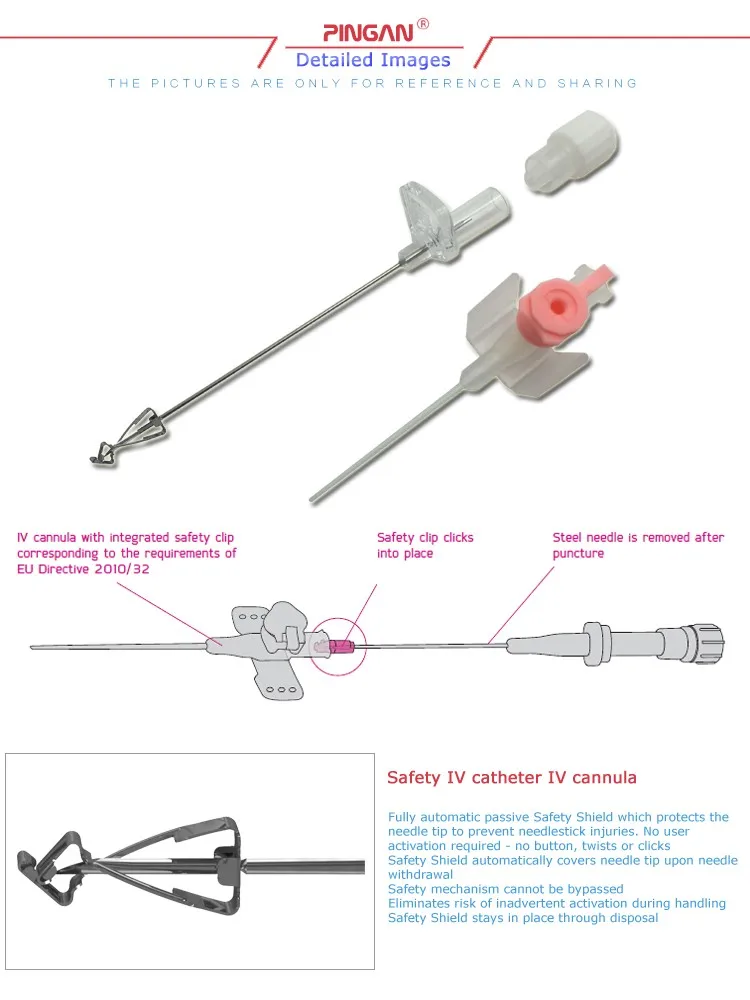 Safety Iv Catheter Iv Cannula With Injection Port And Needlestick ...