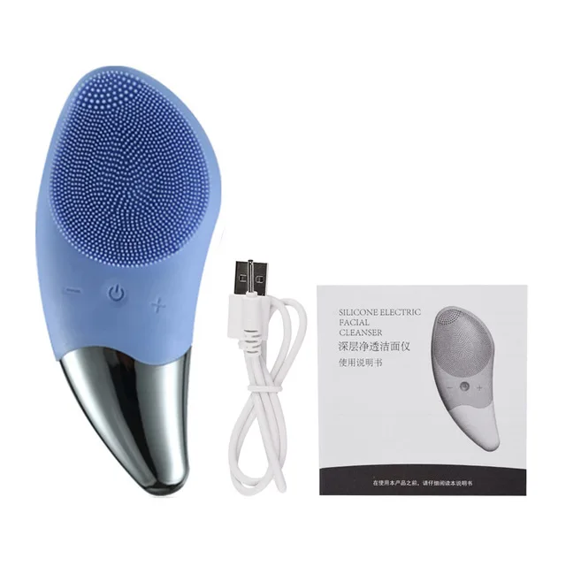 

2019 Silicone Ultrasonic Vibration Facial Electric Cleanser Face cleansing brush