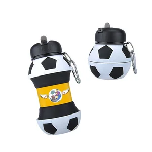 Image of Patented 2018 Hot Selling Bpa Free Collapsible Kid Soccer Water Bottle With Straw