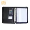 High quality fashion office conference black a4 leather portfolio folder
