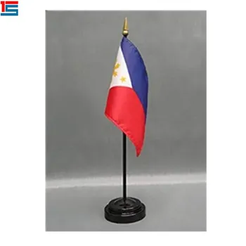 Custom Printed Philippines Mini Table Desk National Flag Pole With