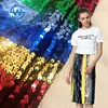 Wholesale Custom-made Stretch Colorful Reversible Fabric Rainbow Sequin Fabric