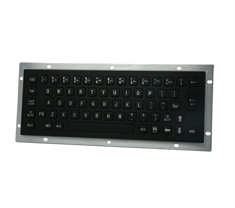 Hitam Kios Logam Keypad Stainless Steel Vandal-Proof PANEL MOUNT Industri Mini Keyboard Logam Keyboard Kunci Caps untuk PC