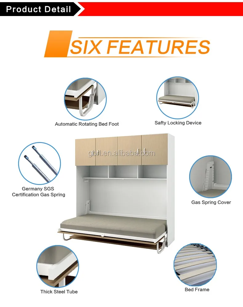 Gorl High Quality Wall Bed Mechanism,Hidden Wall Bed,Used Wall Bed