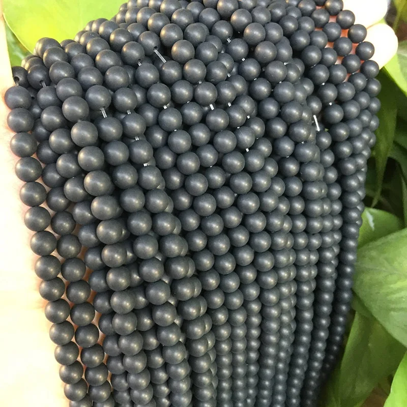 

matte black agate natural stone loose beads 6mm 8mm 10mm 12mm stock