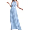 Wholesale Ladies affordable Ruffle Bust Long Chiffon Bridesmaid Dress