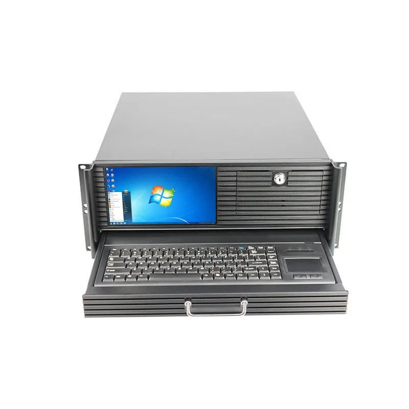 4U 19inch Rackmount server case with LCD Industrial chassis with touch screen and keyboard