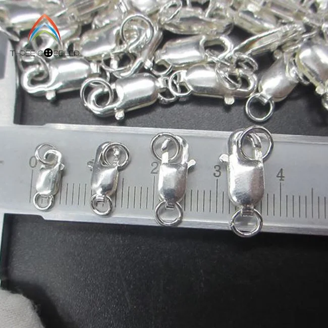 

Y0129 925 Sterling Silver Clasps With Closed Ring DIY Necklace Bracelet Accessories Sterling Silver Lobster Clasps