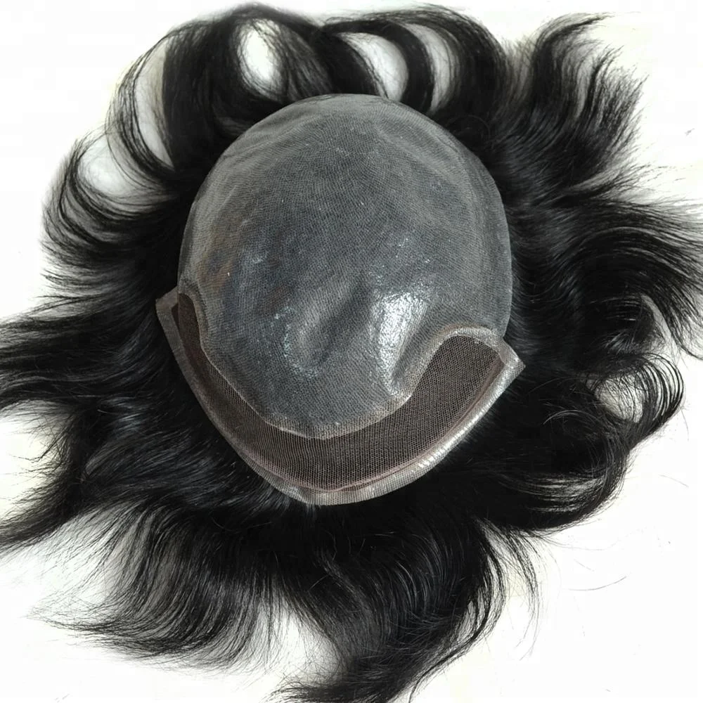 

Wholesale Price BIO Base Natural looking Skin With Lace Front Virgin Human Hair Toupee For Men