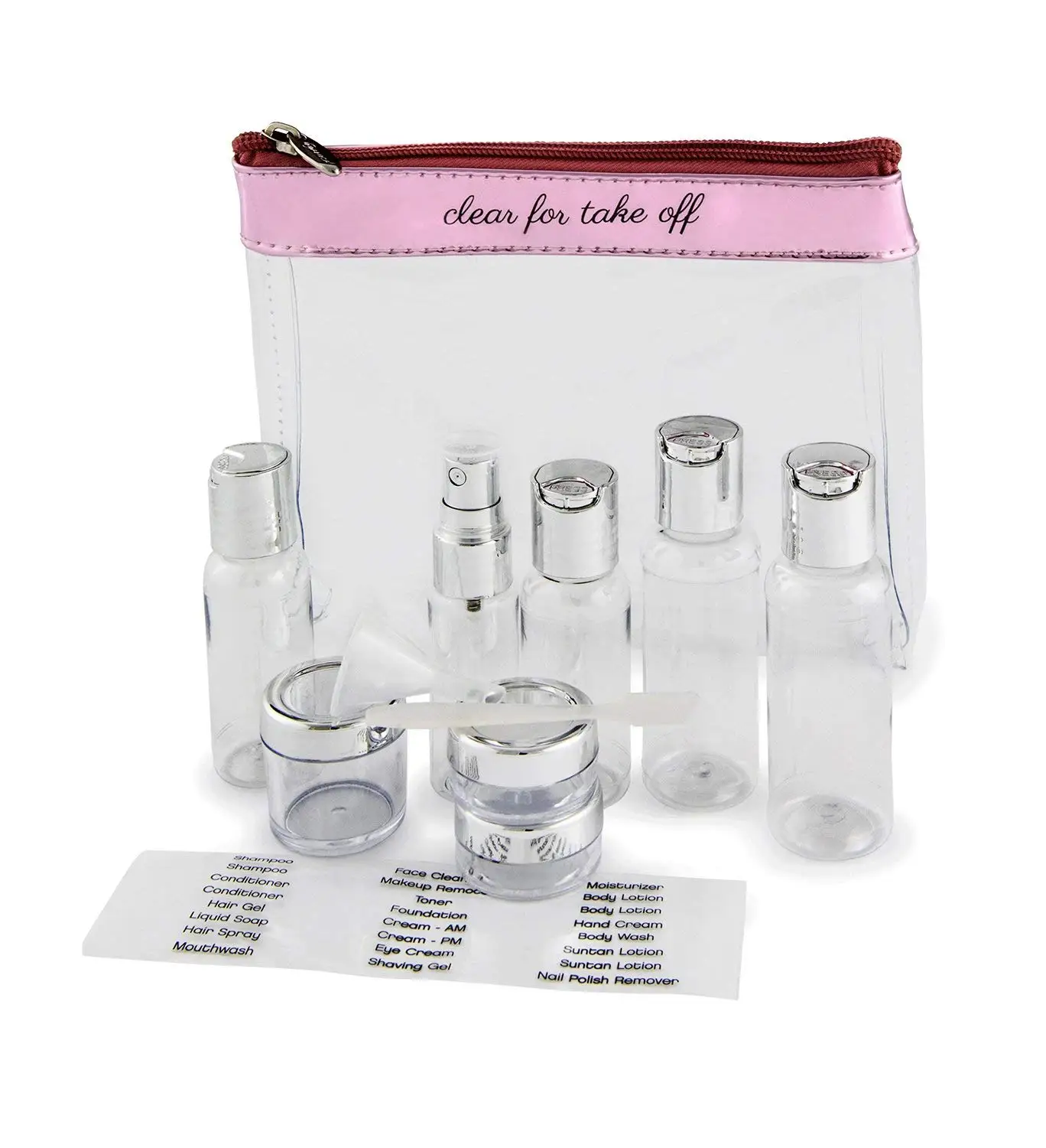 Miamica Womens Bride TSA Compliant Travel Bottles and Toiletry Bag Kit 15 Piece Rose Gold