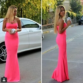 neon evening dress