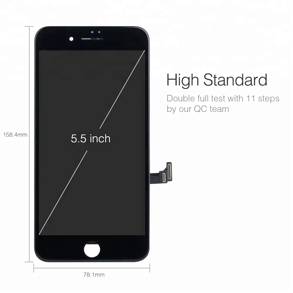 

parts smartphone For Iphone 8 Plus Lcd Touch Screen Display, Black white