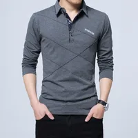 

100% Cotton 2019 Spring Mens Long Sleeve POLO T-Shirt