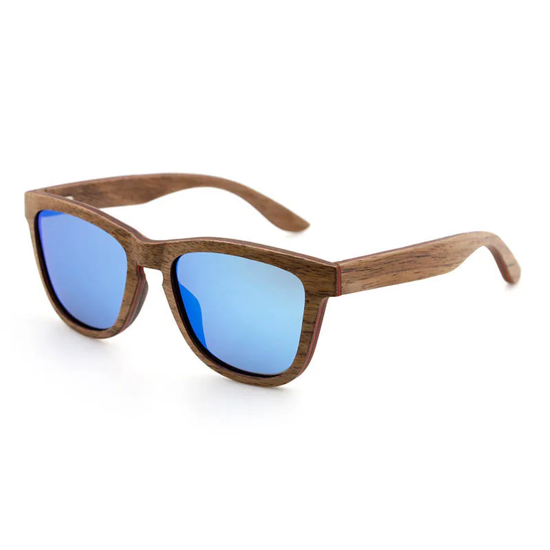 

Classic Polarized Sun Glasses Layered Walnut Wooden Sunglasses