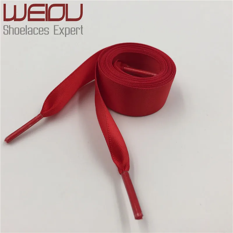 

Weiou red ribbon shoelaces red silk shoestrings bright colour ribbon for dress and shoes, Any colors supported,support pantone color