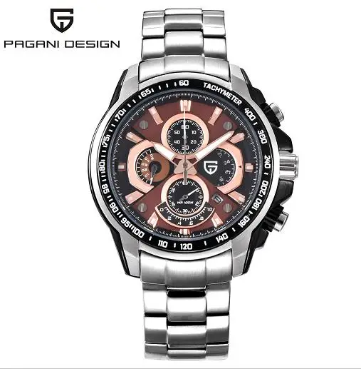 

Pagani Design CX-0005 Luxury Brand Elegant Stainless Steel Analog Chronograph Imported Quartz Men's Waterproof watch, 3 colors for choice