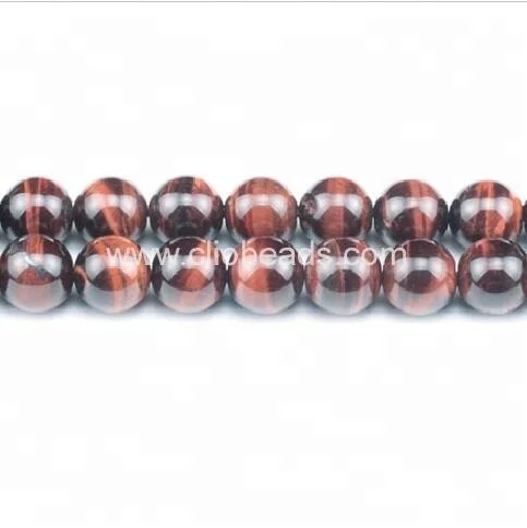 

Natural Red Tiger Eye Gemstone Round Beads, N/a