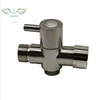 T-adapter With Shut-off Valve, 3-way Tee Adapter 7/8 Inches, Chrome finish Brass connector, For Bidets