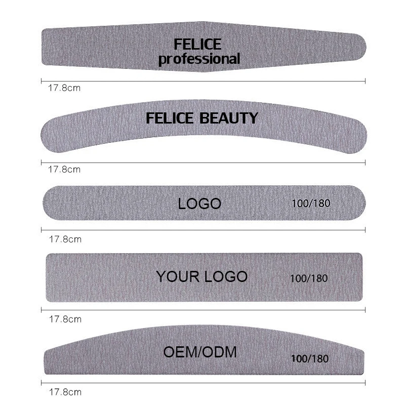 

Factory direct sale good quality Japan sandpaper professional 100/180 or 180/240 grit nail file, Grey