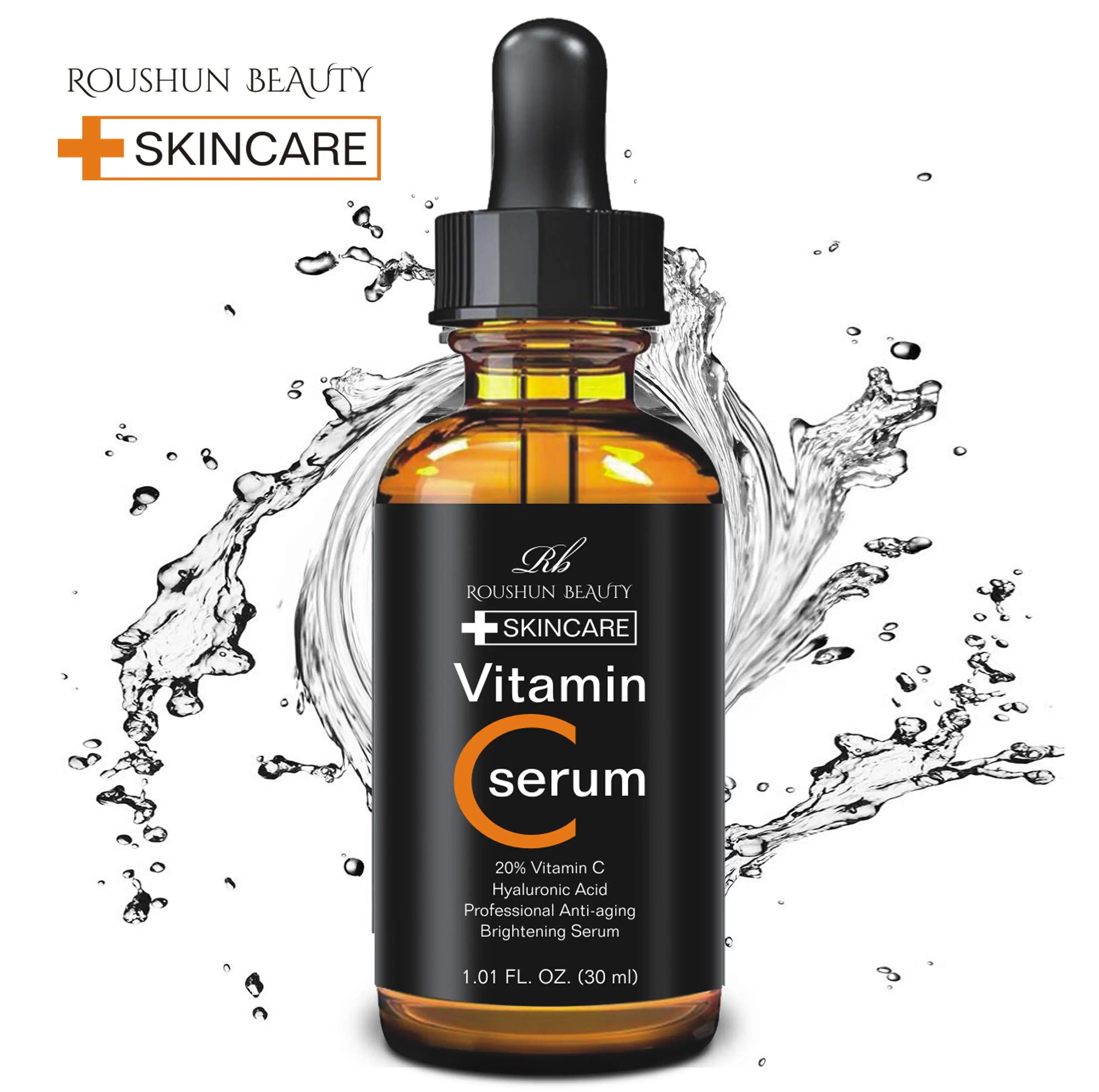 

Roushun Vitamin C Serum with Hyaluronic Acid & Vit E - Natural & Organic Anti Wrinkle Reducer Formula for Face Facial Serum, Transparent