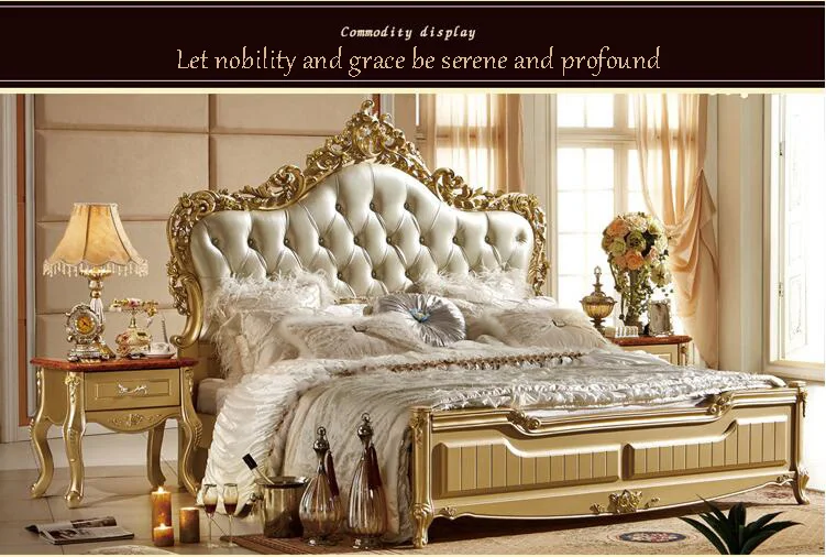 high quality bed Fashion European French Carved bed nightstands p10060