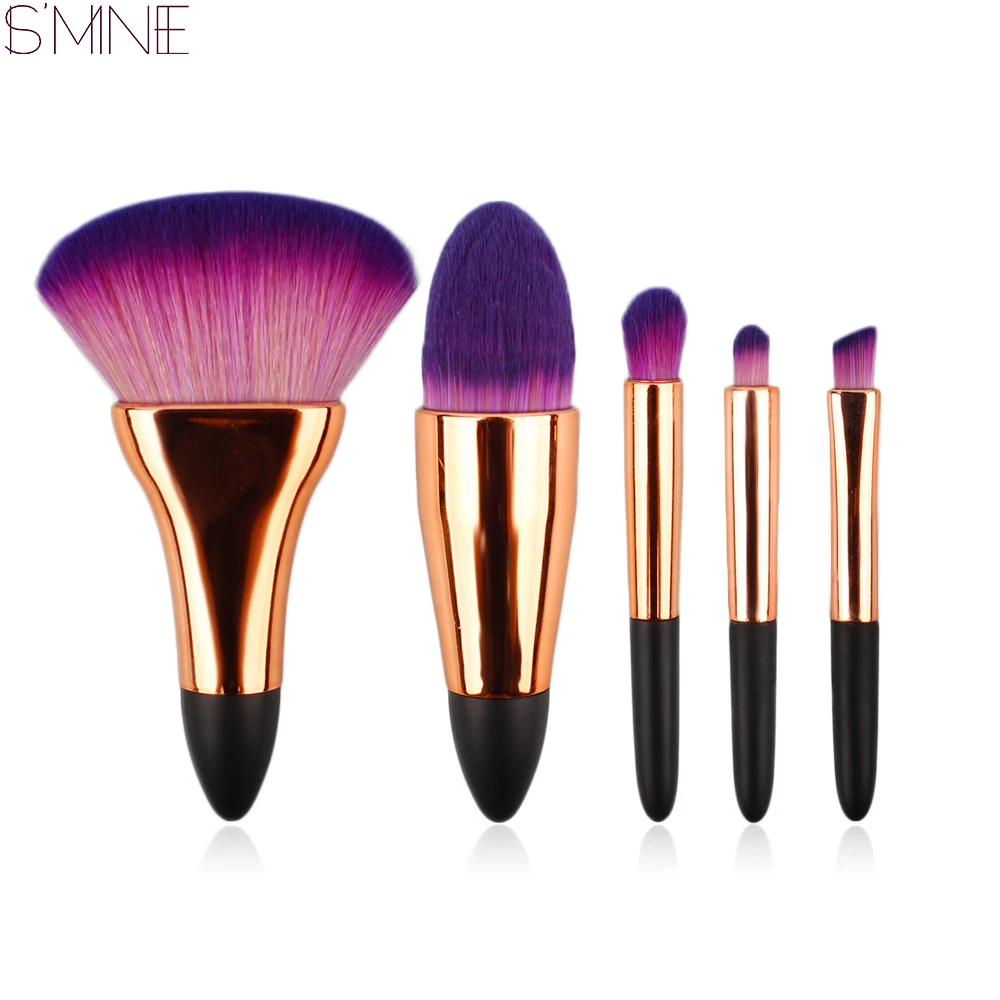 

5 Pcs Makeup Brushes Wool fiber Cosmetic Brush, Purple