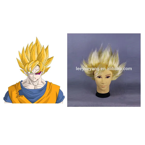 

Stylish Dragon Ball Son Goku Cosplay wig, Yellow and white or as you request