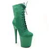 8" Heel Ankle Boots W/Inner Zipper Front Laced-Sexy Buckle suede boots High heel platform 20CM