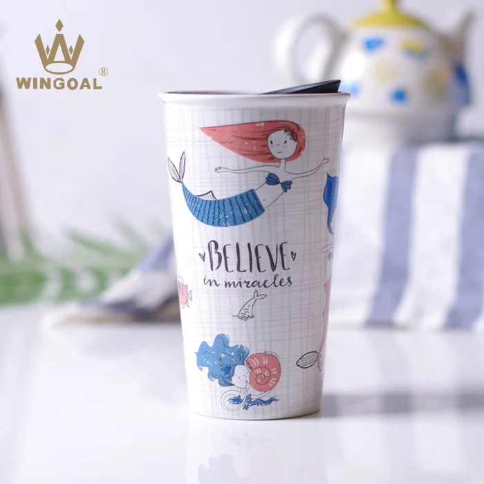 12oz Ceramic Travel Mug With Plastic Lid Ceramic Tumbler Mug Buy 12oz