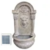 F811A3 factory supplied white lion head wall fountain solar water feature