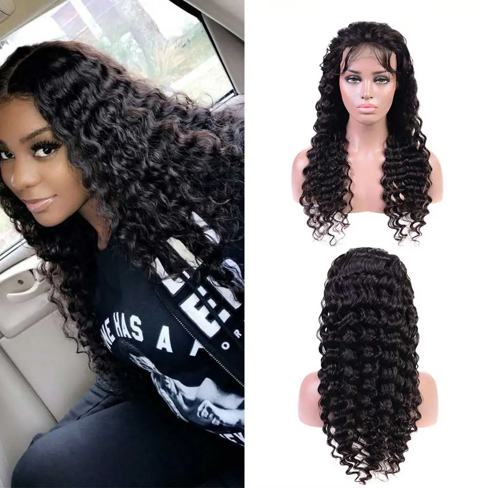 

Deep Wave Silky and Shiny Human Hair 4*4 Closure Lace Wig