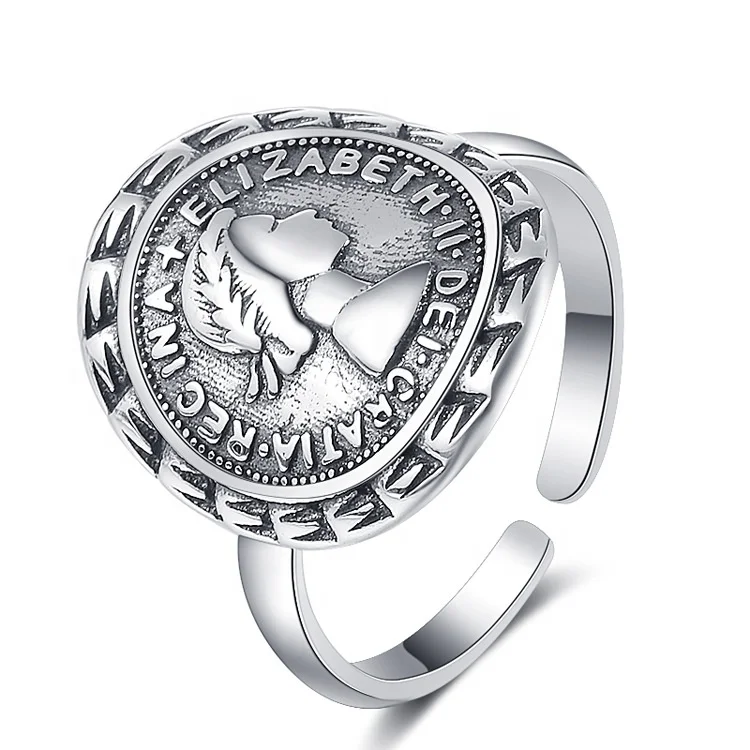 

925 Sterling Silver Girl Face Signet Fancy Ring 925 Silver Sterling