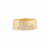 Fashion jewelry pave CZ diamond love letter 5 gram gold ring