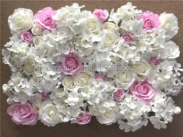Customized Artificial Silk Wedding Roll Up Flower Wall Rose Backdrop