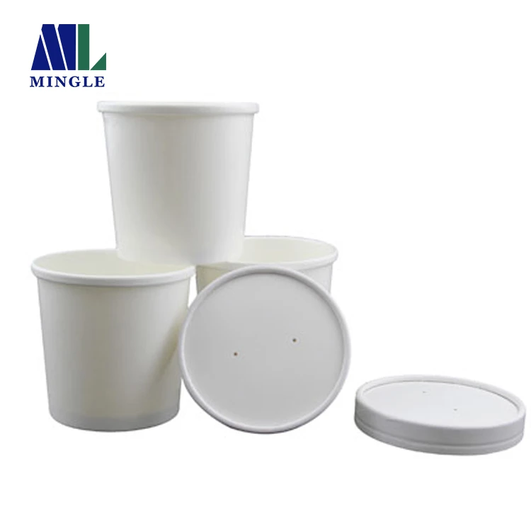 
Custom Print 8oz 12oz 16 oz 26oz 32oz Take Away White Kraft Paper Soup Cup 