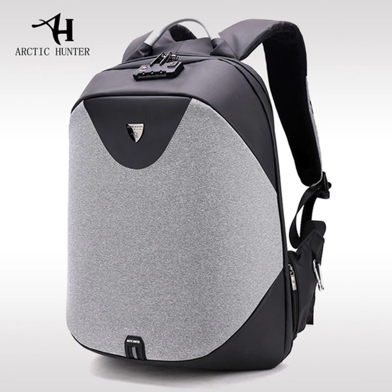 

2020 ARCTIC HUNTER waterproof airtight backpack usb backpack anti-theft trekking backpack waterproof, Black,dark grey,light grey