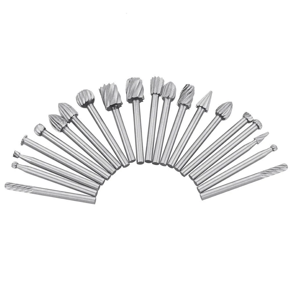 10 Pieces 1/8 Hss Routing Router Drill Bits Set Carbide Rotary Burrs