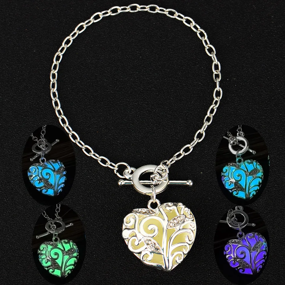 

Heart pendant luminous bracelet women jewelry charm bracelet wholesale
