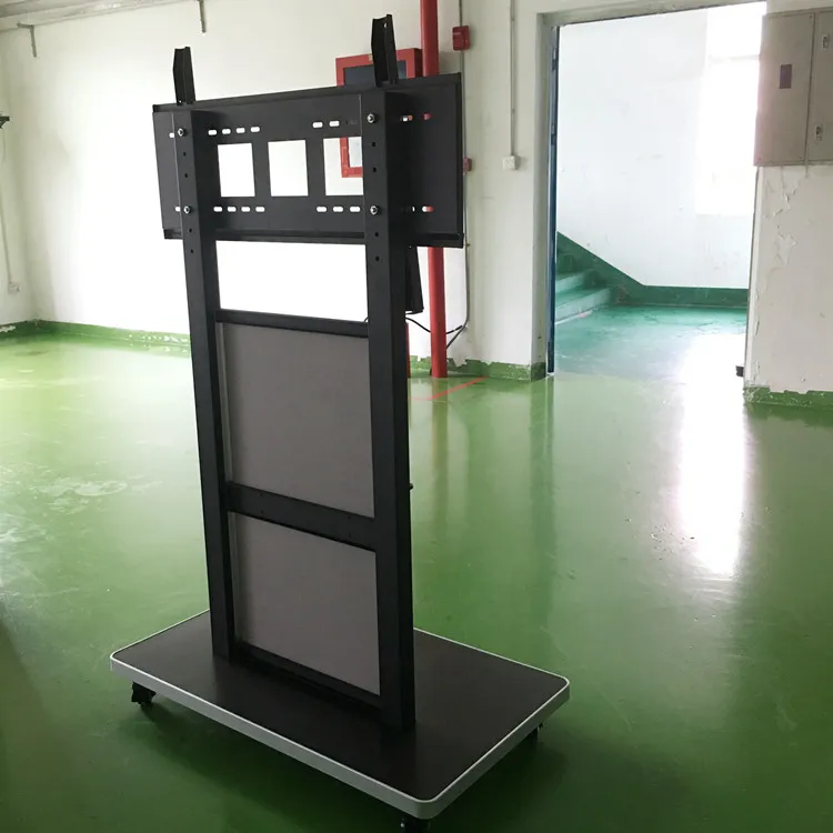 
42KG weight Custom 55 65 70 86 inch mobile tv stand tv cart furniture with wheels for interactive whiteboard 