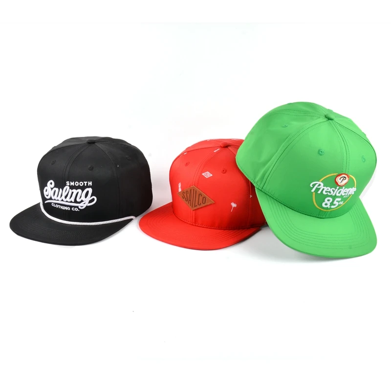 Wholesale Embroidery Nylon Snapback Cap,New Fashion Rope Nylon Hat