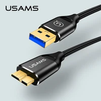 

USAMS cheap new style Hard disk cable USB data line cable to computer phone For Woven Hard Drive