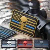 

The Thin Blue Line American flag patch police law enforcement Punisher skull 3D PVC Morale Patch Military STOCK