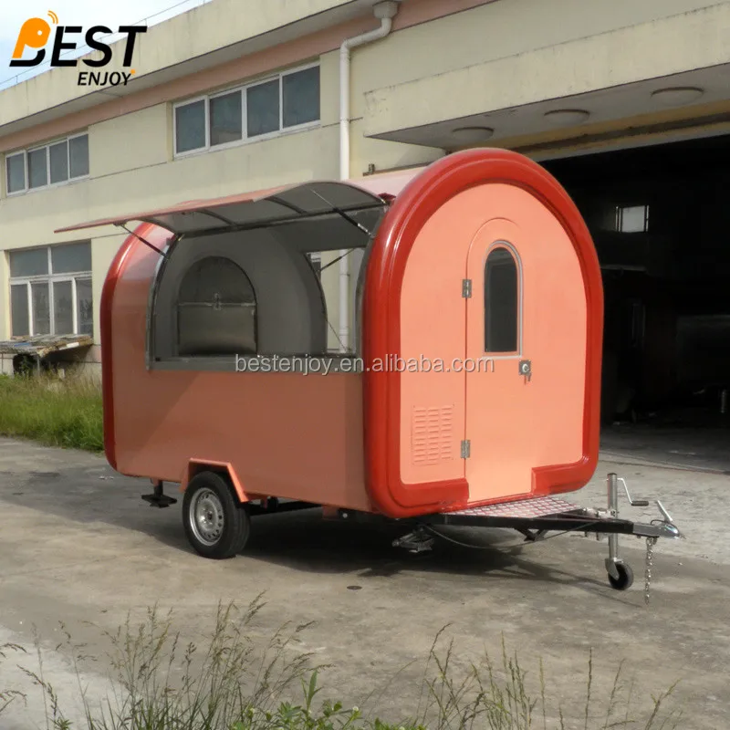 3m long round 2 axles 4 wheels factory export mobile food cart truck trailer for sale - 01