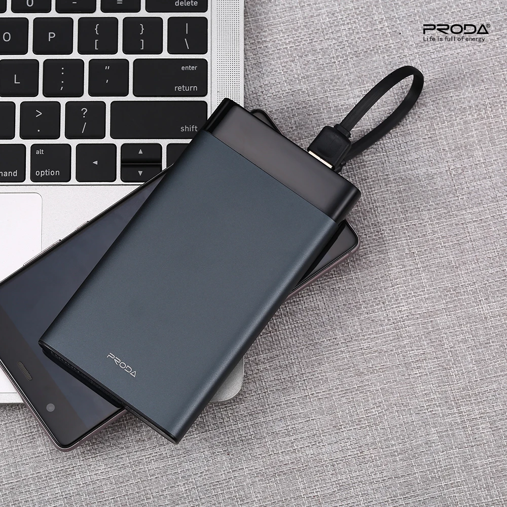 

Proda metal power bank 10000mAh,powerbank portable, Green;grey;tarnish