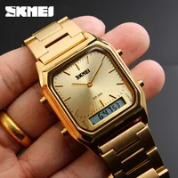 

saat 2018 stylish skmei watch gold wrist watches men women timepiece digital display