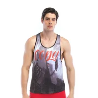 

Summer Bodybuilding Apparel Mens Printed Gym Running Athletic Singlet