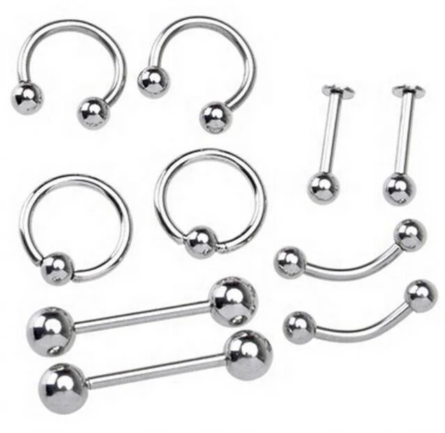 

Gaby Christmas Industrial Barbell Labret Capitive Ring Horseshoe US Piercing Jewelry Model