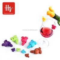 

HONVEY Wine Beverage Bottle Stopper Sealing Plugs Dedicated Cup Wine Glass Silicone Label Marker Squirrels set of 7