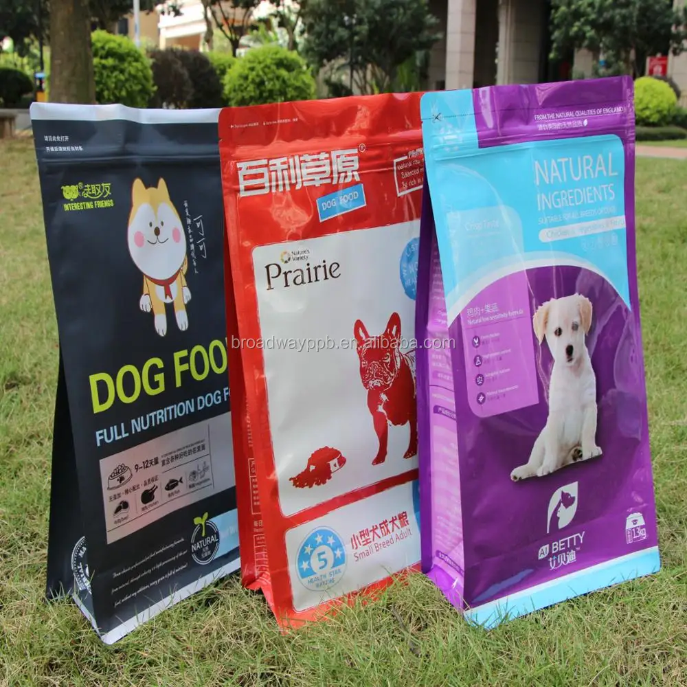 Custom 1kg 2kg 2.5kg 10kg Foil Zip Square Box Block Flat Bottom Cat Dog