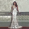 zm60338a Spring 2018 foreign trade new style sexy see-through lace dress party wedding evening dress